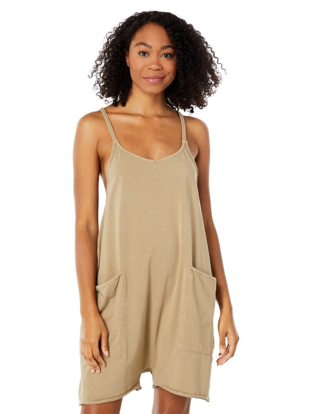 Free People Movement Hot Shot Olive Green Sleeveless Romper Women's Size Medium